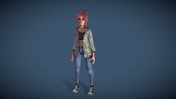 Veronica Stylized Digital Actor pose, rig, woman, charcter, ue4, idle, lowpolymodel, stylizedcharacter, girl, game, blender, lowpoly, animation, stylized