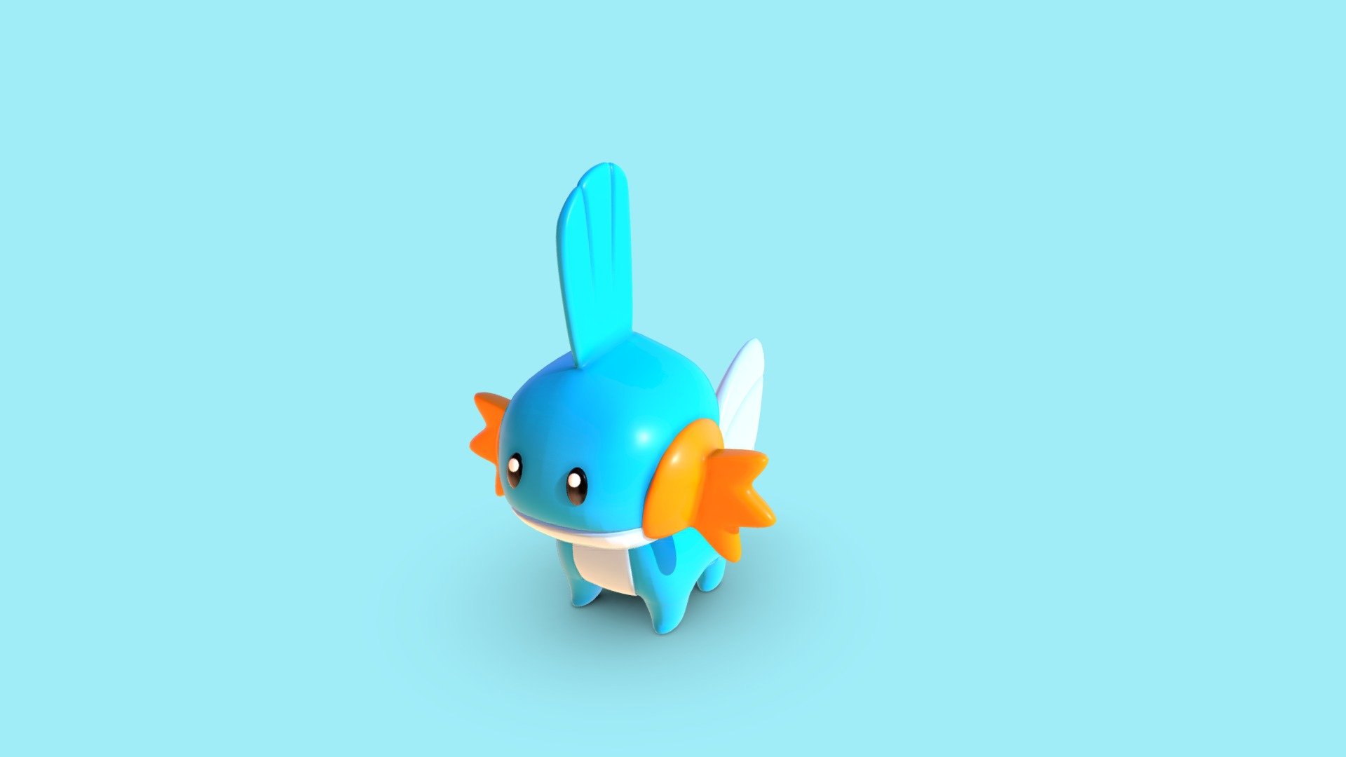 Model of fourth generation initial water Pokemon Mudkip from Ruby, Sapphire and Emerald 3d model