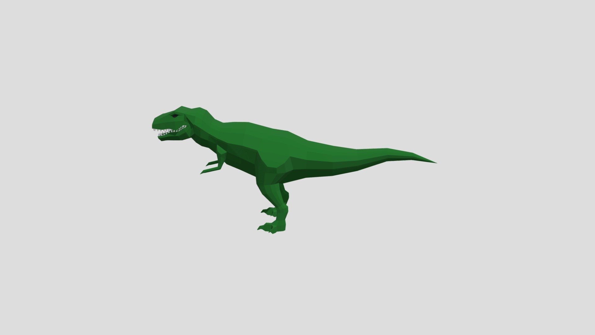 Low-poly Tyrannosaurus Rex (T-Rex) wich consists of 3 materials (body, teeth, eyes) 3d model