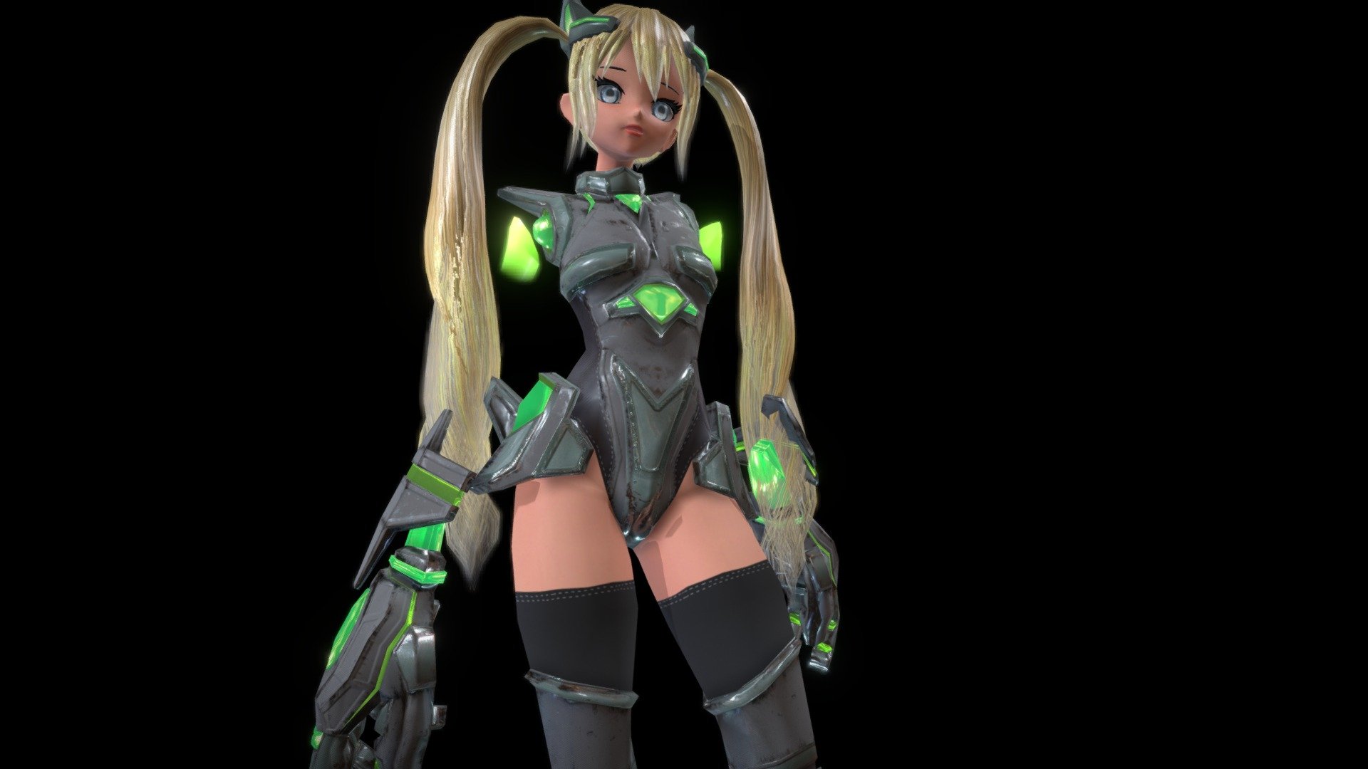 Futuristic robot in anime style - Robot Girl - Buy Royalty Free 3D model by BASTER 3D (@BASTER) 3d model