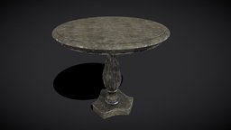 Round Garden Table bedroom, dresser, small, side, medieval, surface, end, worn, furniture, table, unique, marble, realistic, elegant, quality, saxon, furnishings, highend, church