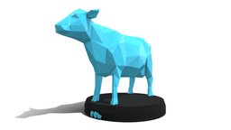 Poly Cow sculpt, cow, cute, toy, geometry, polygonal, print, statue, printable, contemporary, 3dprint, lowpoly, low, poly, animal, polygon