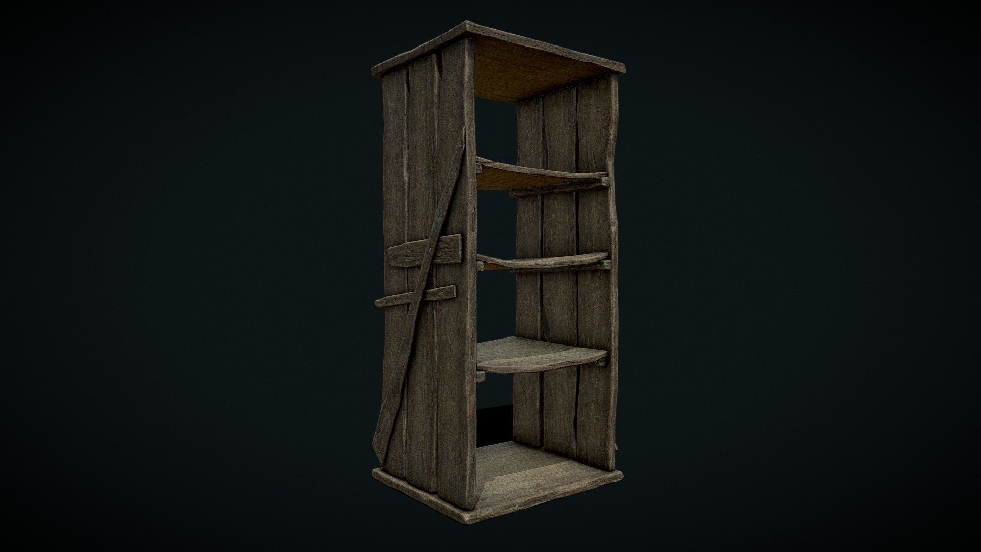 Free to everyone to use for anything. All I ask is that you consider me for your 3D projects! You can contact me at OliverTriplett3D@gmail.com - Tall Wooden Medieval Shelf - Download Free 3D model by Oliver Triplett (@OliverTriplett) 3d model