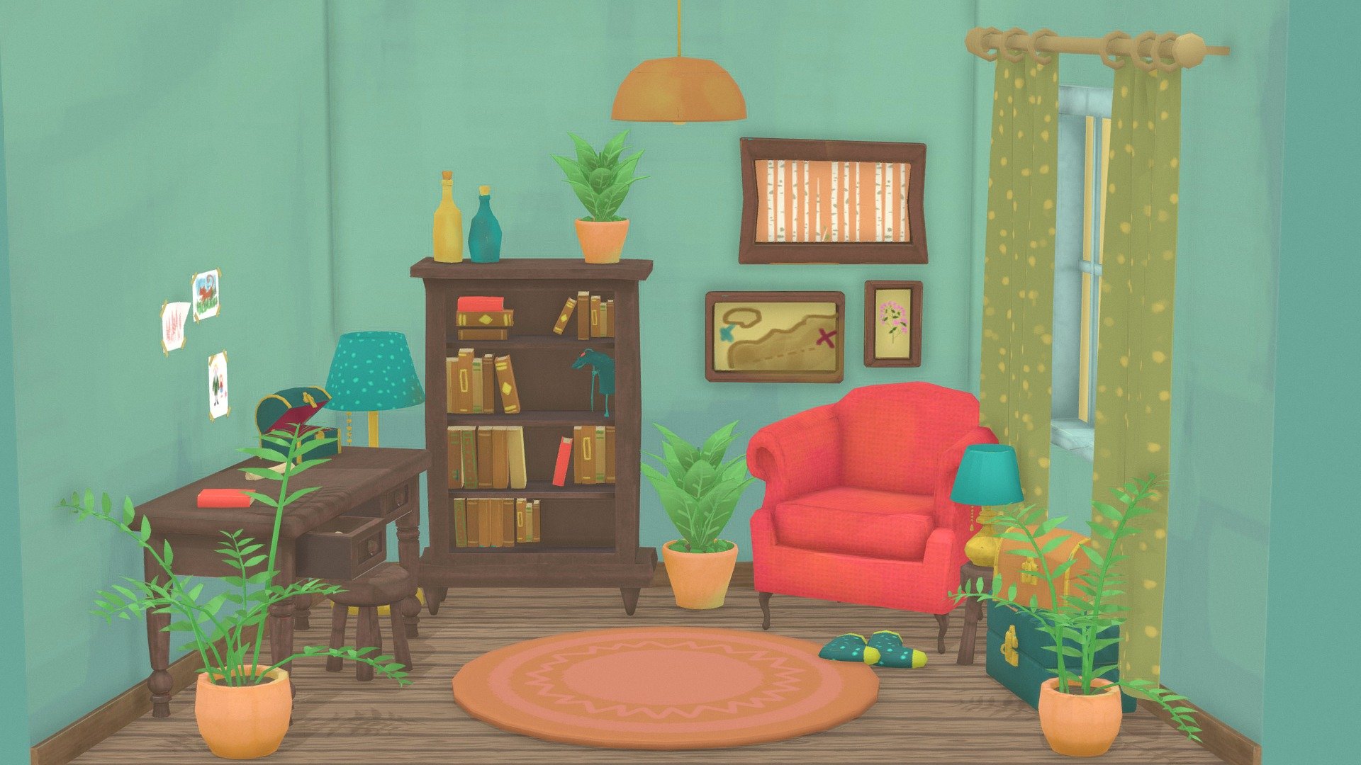 This room was created for a game “Maru and her make-believe world” 3d model