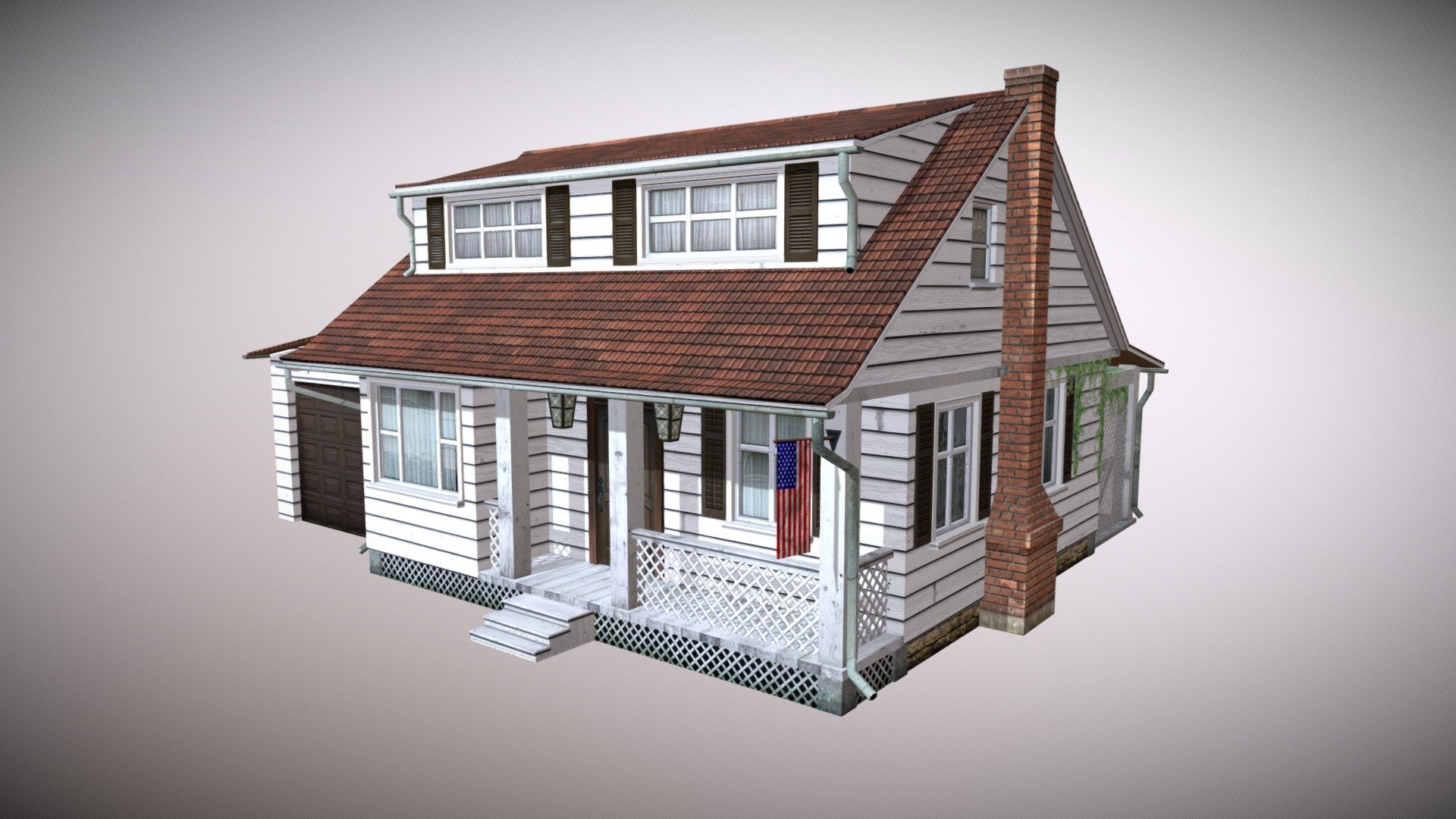 american house 3D model - American house - Buy Royalty Free 3D model by chermandirkun 3d model