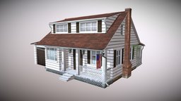 American house cottage, villa, residential, siding, american, family, neighborhood, architecture, house, home, building