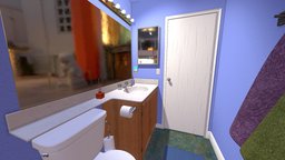 Bathroom bathroom, mirror, toilet, substance-painter