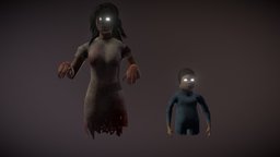 Mother and child ghosts baby, mother, dead, child, creepy, haunted, scary, ghosts, horrorgame, animatedcharacter, maya, 3dsmax, animated, ghost, rigged, horror