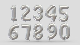 Balloon Numbers Silver text, flying, balloon, font, accessories, party, decorative, holiday, letter, birthday, inflatable, logo, roman, alphabet, number, holidays, balloons, language, advertisement, helium, inflated, symbols, foil, various, 3d, air, decoration, gold
