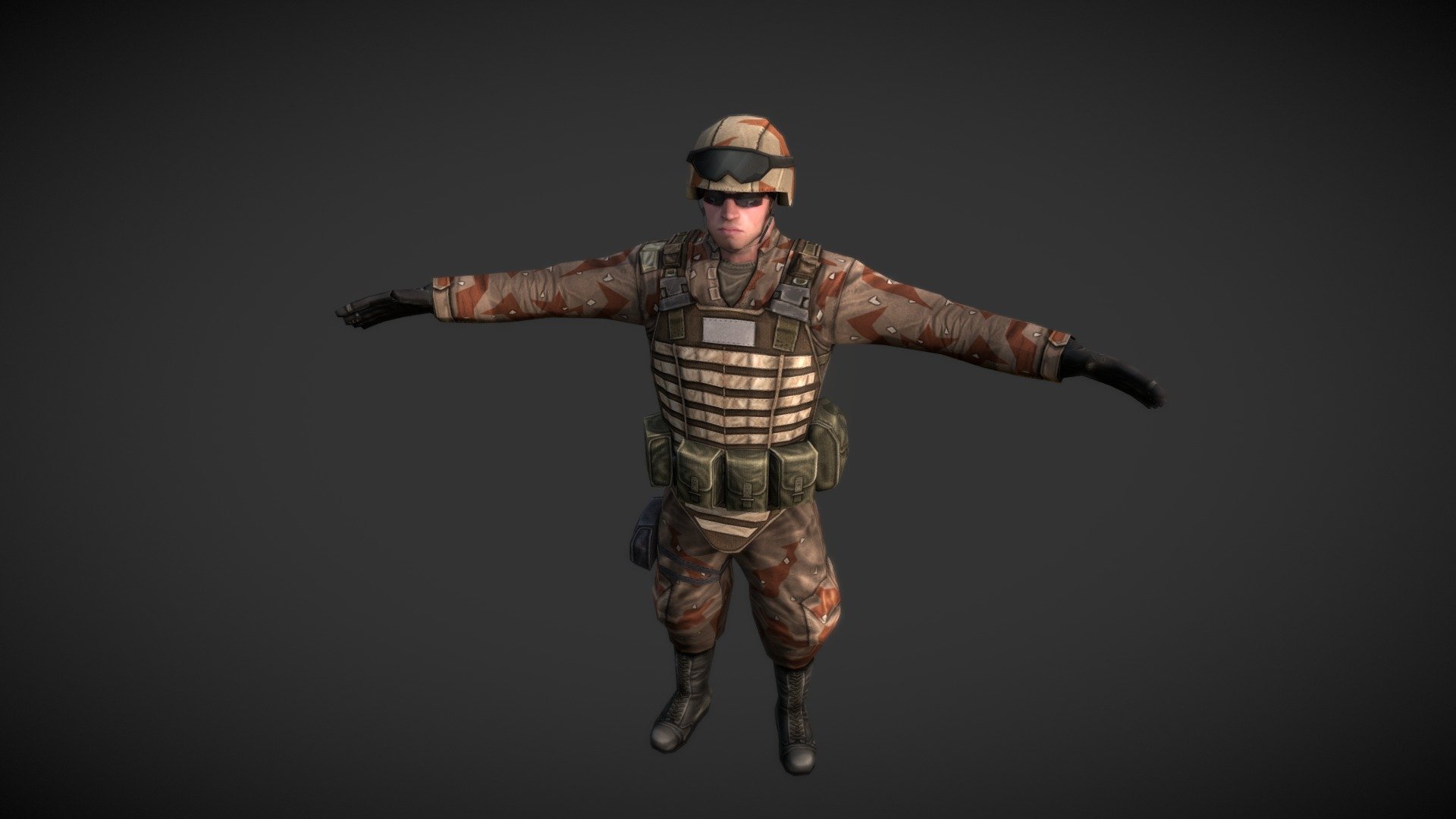 It was made for strategy game. Low poly model. Texture 2048x2048 - Soldier US - 3D model by TiaDalma 3d model