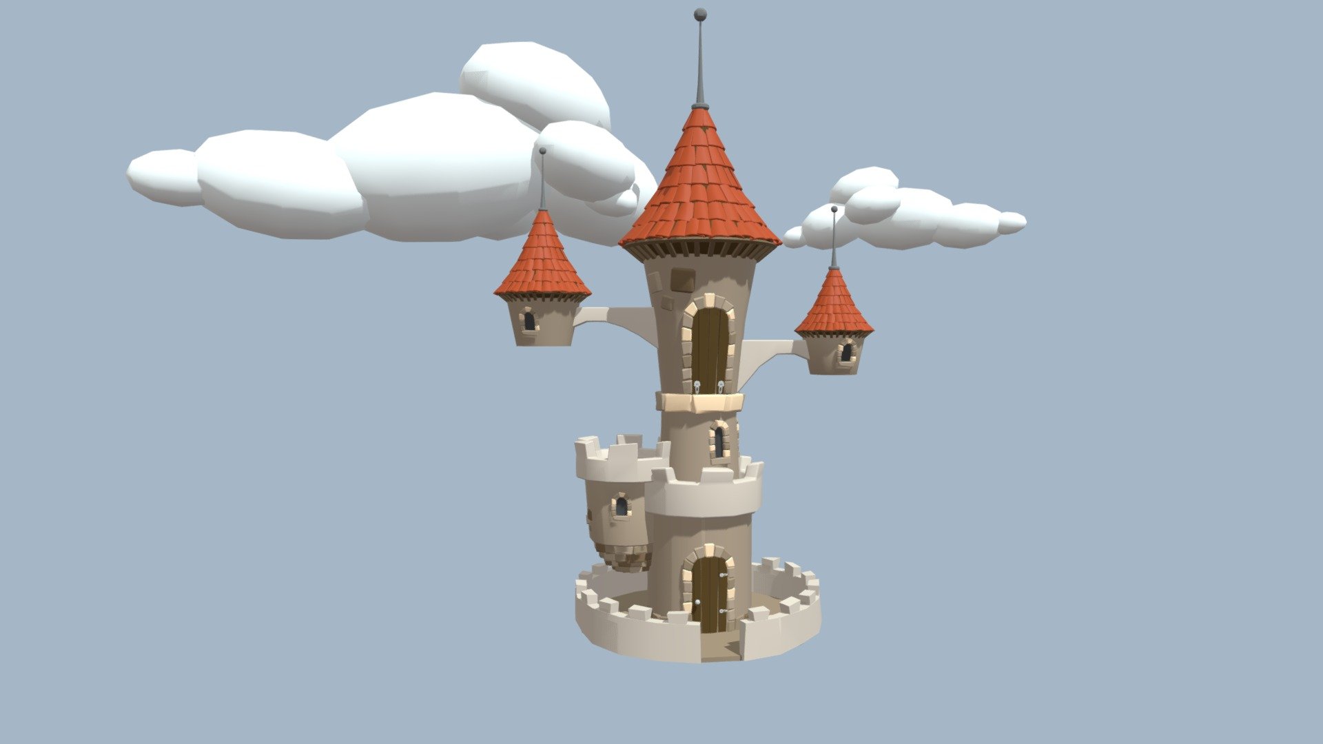 Cartoon Castle for homework5 - Download Free 3D model by alesik 3d model