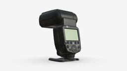 Canon Speedlite 600EX-RT camera flash wireless studio, photography, electronic, display, equipment, canon, flash, camera, professional, editorial, 3d, pbr, technology, digital, black, light