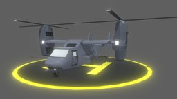 V-22 Low Poly v-22, lowpoly, helicopter