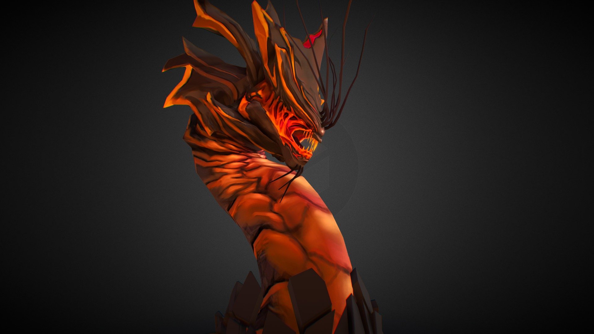 Handpainted lowpoly for mobile game. Animation by Andrey Zhukov - Sand worm - 3D model by Zunio (@lubiezunia) 3d model