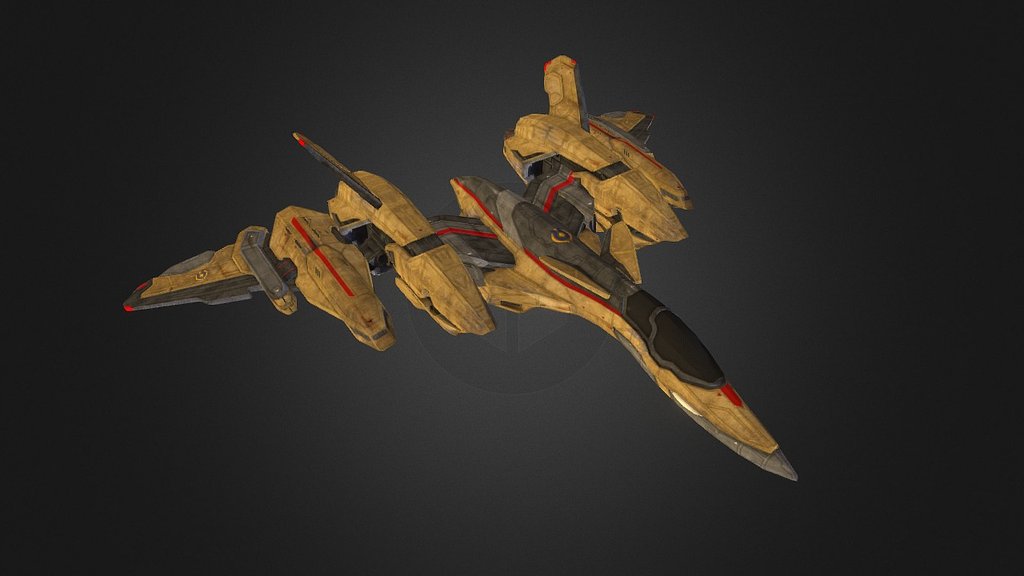 A fighter jet in regular, and high-speed mode 3d model