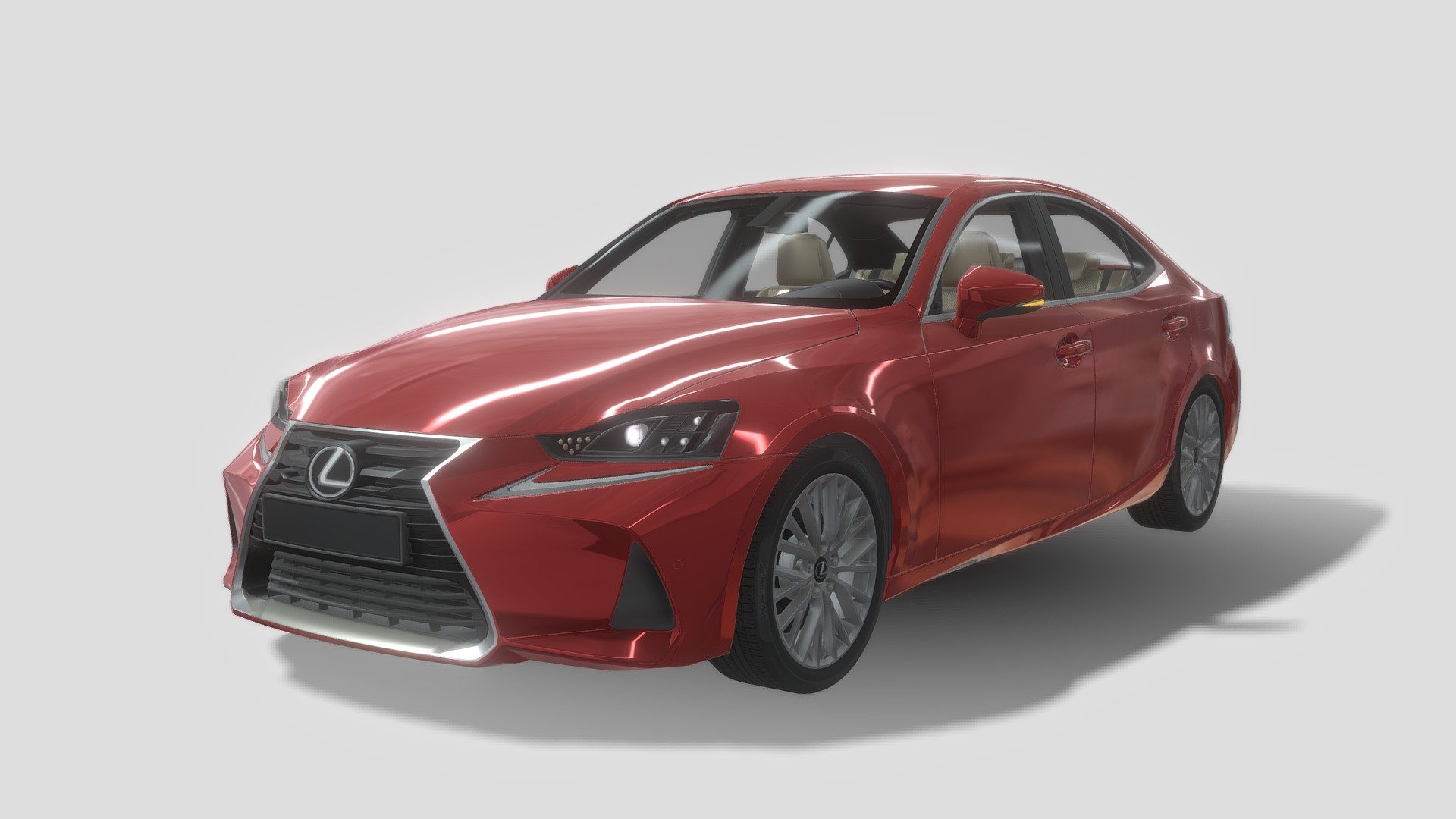 Lexus Luxurycar Model,highpoly &amp; HQ Interior mesh.
Software: 3DMax.
This model has a realistic interior (with a seperate steering-wheel), seperate wheels (hinged at geometry centre), seperated calipers and high-res textures. Overall, it’s a great model for use on mobile applications/games and in XR (AR/VR) environments.
 - Lexus Luxurycar Model - 3D model by sanfree 3d model