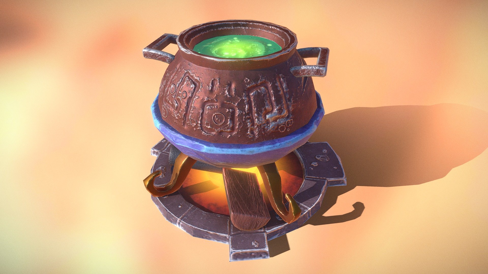 Magic Cauldron lowpoly - Download Free 3D model by Wnsz (@gerard.krol22) 3d model