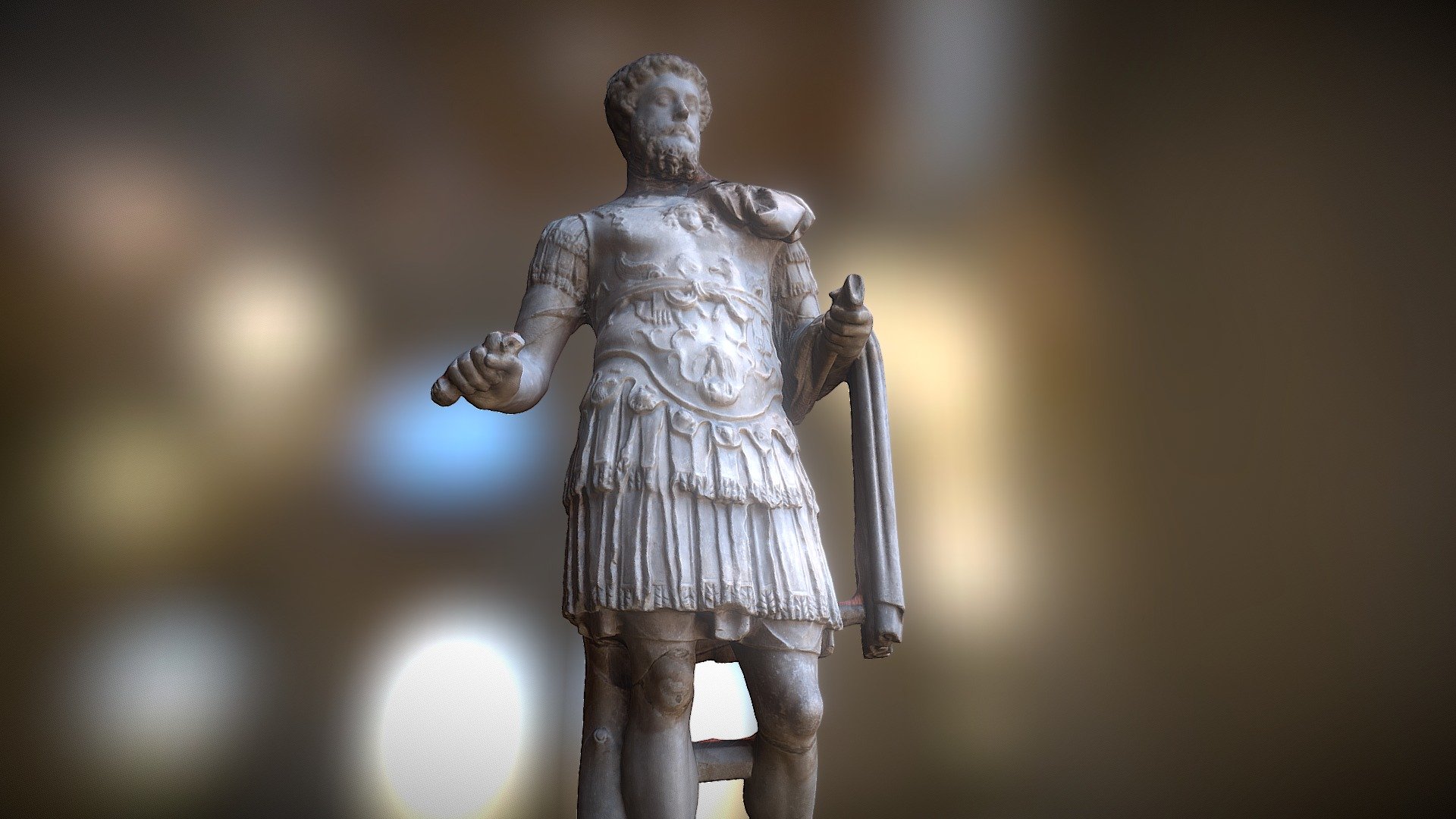 Marcus Aurelius, 2nd century CE, roman statue renovate, marble, Ny Carlsberg Glyptotek (Copenhagen, Denmark). Made with Memento Beta (now ReMake) from AutoDesk.

For more updates, please follow @GeoffreyMarchal on Twitter 3d model
