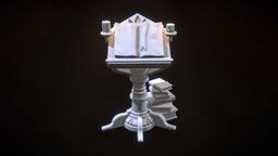 Miniature 3D Printable Book Stand/Podium mini, tabletop, prop, medieval, 3dprintable, miniature, books, 3dprinted, furniture, dnd, bookshelf, dungeons-and-dragons, heroprop, bookstand, book, fantasy