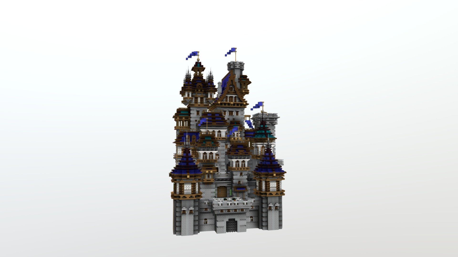Blue castle - 3D model by igonomic 3d model