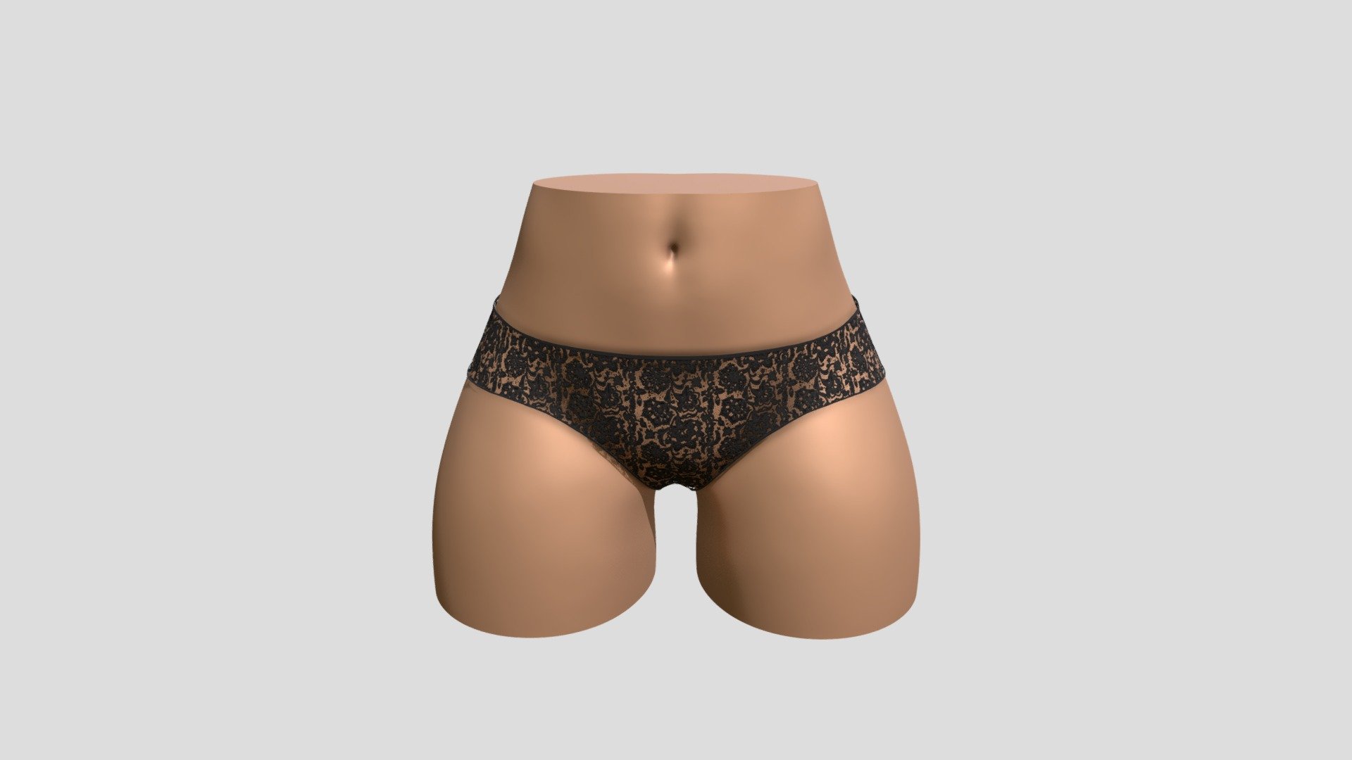 Still learning, let me know how I did - Flower Lace Lingerie - 3D model by cptnbubbles69 3d model