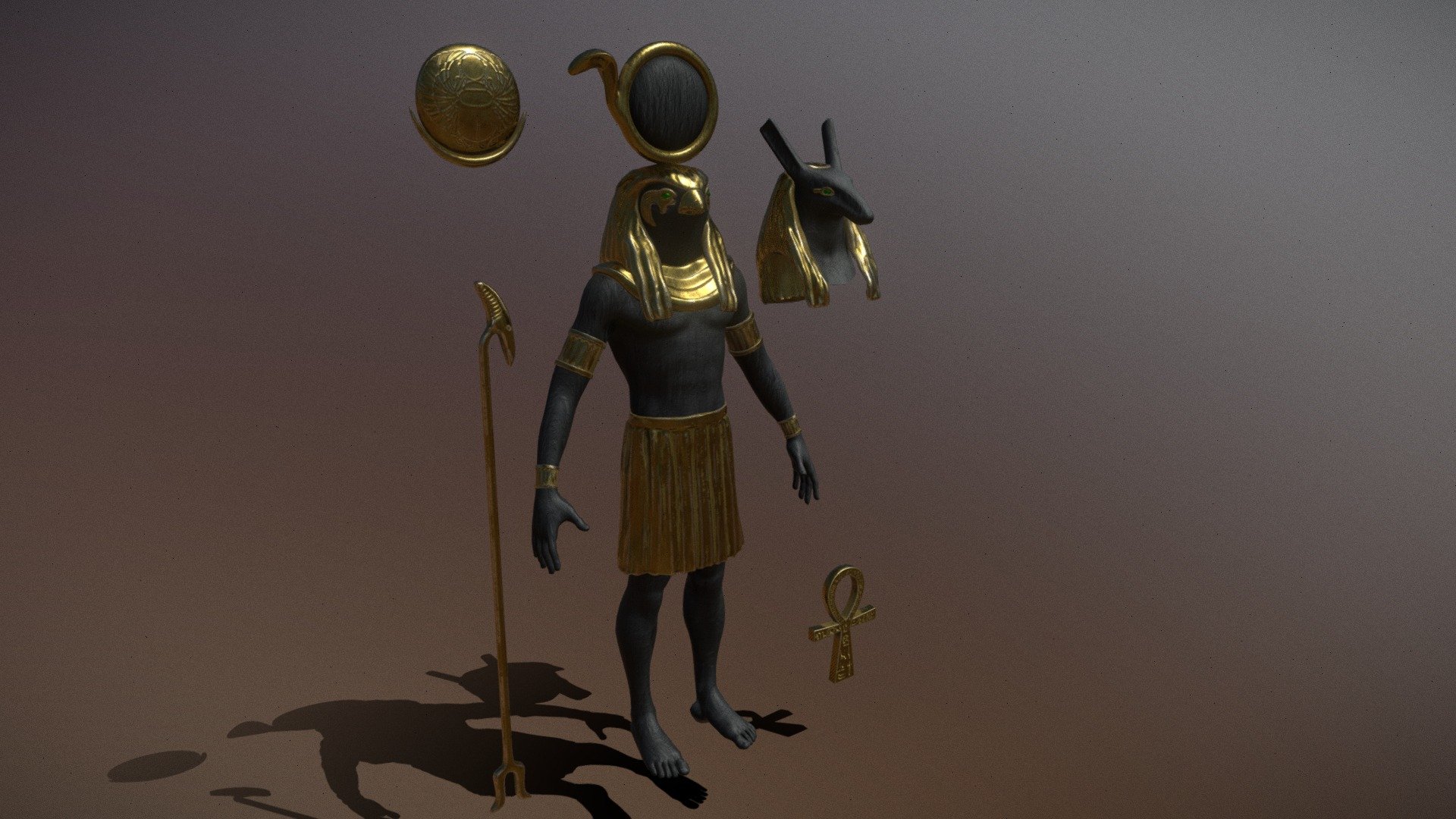 Statue Seth and Ra (Horus) - Statue Seth and Ra (Horus) - 3D model by Daniel 27 (@Daniel_27) 3d model