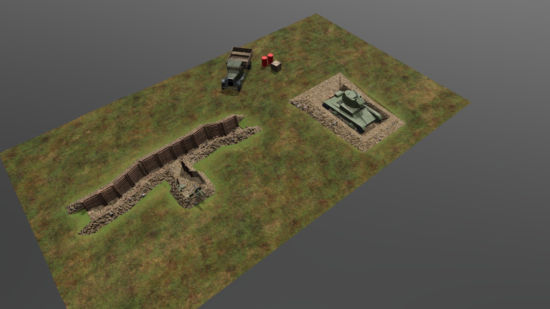 A small ww2 soviet scenario that I made to share my soviet 3d models 3d model