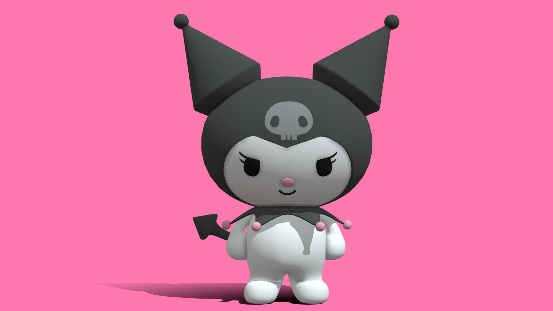 A simple and cute 3D model of popular Sanrio character Kuromi.

File Formats





FBX - Not Rigged




glTF - Not Rigged




OBJ




STL




Native 3.5 Blender File



STL is recomended for 3D printing

Polygons:
29,860

Vertices:
15,057 - Sanrio Kuromi 3D Model - Buy Royalty Free 3D model by SirSquiggles 3d model