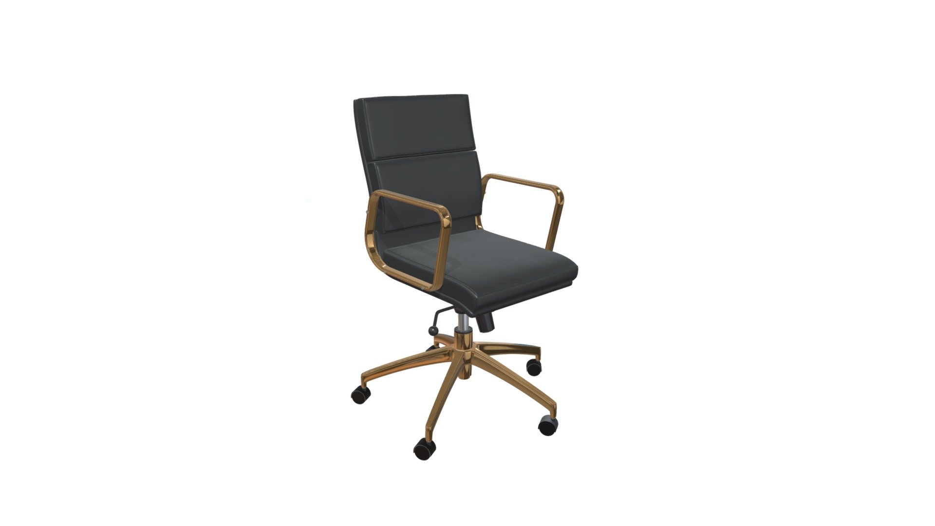 Dressed for success, this gorgeous office chair with its rich gold accents is the perfect choice for your high profile office space. Fully functional, it seat swivels and adjusts in height, while its sturdy casters keeps the agenda moving along. Pull it up to any desk for an instant promotion. https://zuomod.com/Scientist-Low-Back-Office-Chair-Blk-Gd - Scientist Low Back Office Chair Bk & Gd - 101017 - Buy Royalty Free 3D model by Zuo Modern (@zuo) 3d model