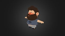 Little Guy Walking rigging, cycle, character, low-poly, 3d, lowpoly, walk, animation
