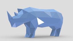 Low Poly Rhinoceros stl, base, modern, land, printing, cnc, origami, geometric, architectural, mammal, vr, ar, decor, print, statue, nature, printable, faceted, canine, mammals, asset, game, 3d, art, model, animal, wolf, sculpture