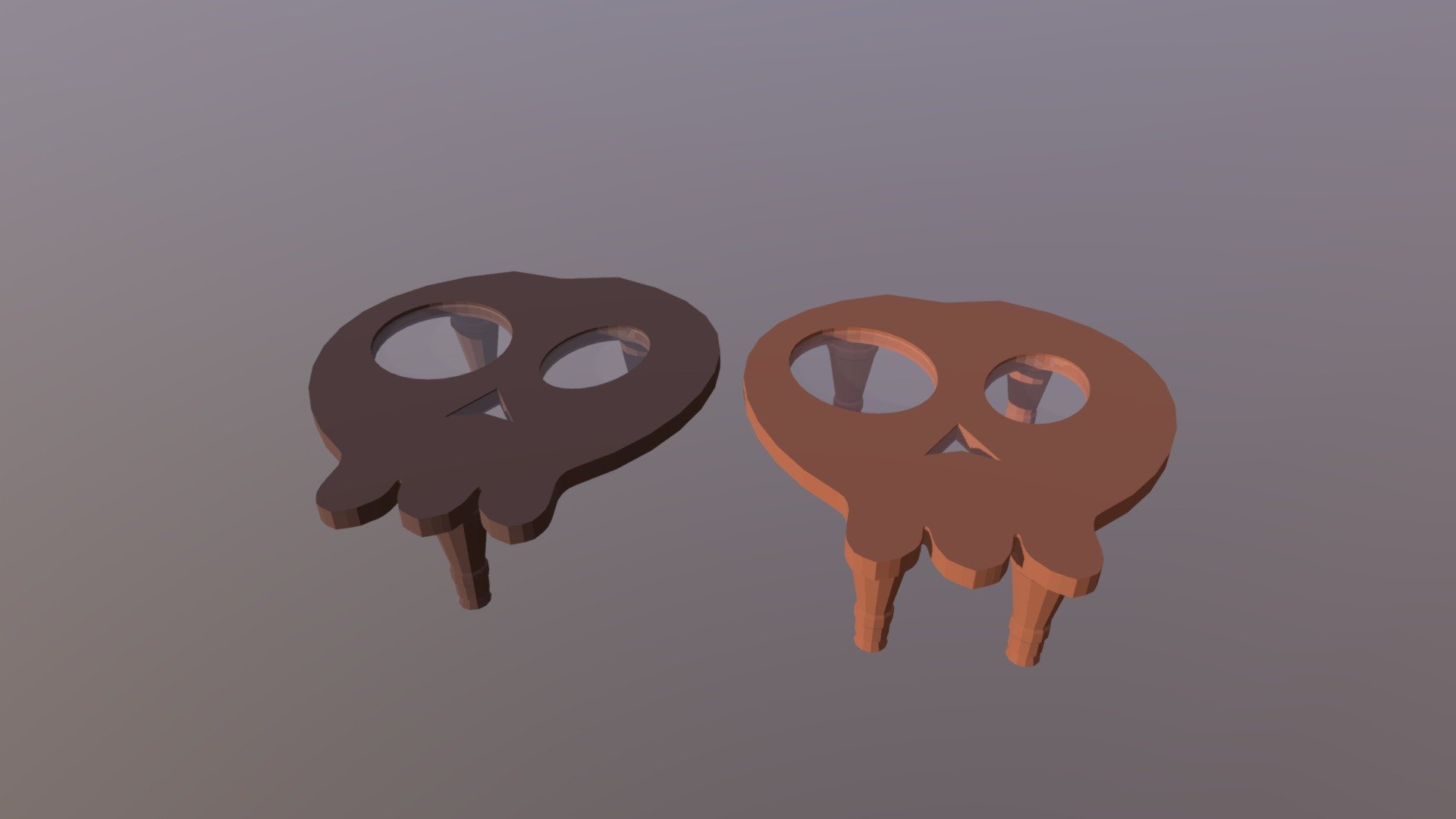 Two tables in the shape of a cartoon skull. Low-poly and color of table can be adjusted.Ready for Unity 3d model