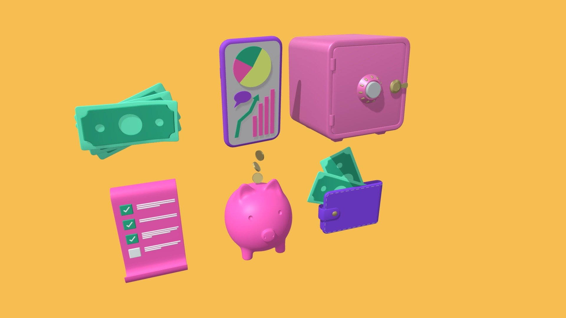 Finance icons, money. Web icon models modeled in Blender. There are 6 icons in the collection. For your projects, as well as icons are suitable for sites, presentations. Vertices 161,852 Faces 157,943 - Icons Finance Money - Buy Royalty Free 3D model by Nikolay (@NikolayOvsyannikov) 3d model