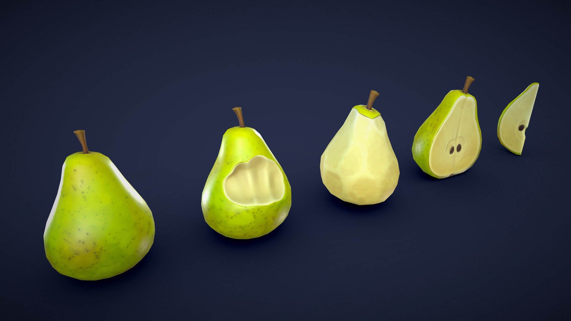 This asset pack contains 5 different pear meshes. Whether you need some fresh ingredients for a cooking game or some colorful props for a supermarket scene, this 3D stylized pear asset pack has you covered! 🍐

Model information:




Optimized low-poly assets for real-time usage.

Optimized and clean UV mapping.

2K and 4K textures for the assets are included.

Compatible with Unreal Engine, Unity and similar engines.

All assets are included in a separate file as well.
 - Stylized Pear Green - Low Poly - Buy Royalty Free 3D model by Lars Korden (@Lark.Art) 3d model