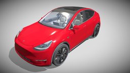 Tesla Y RWD Red with interior & chassis