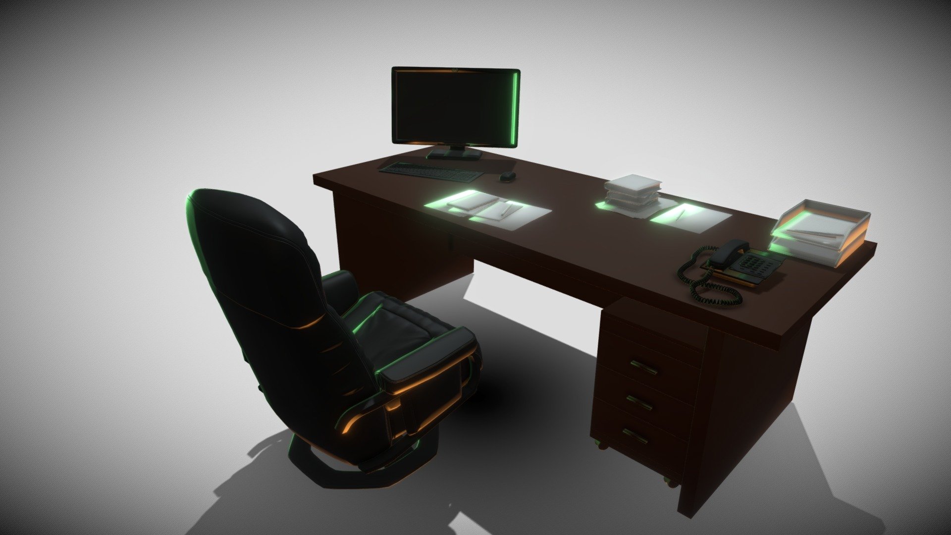 free to use office desk! - Office Desk - Download Free 3D model by saeed khalili (@saeedkhalili.ir) 3d model
