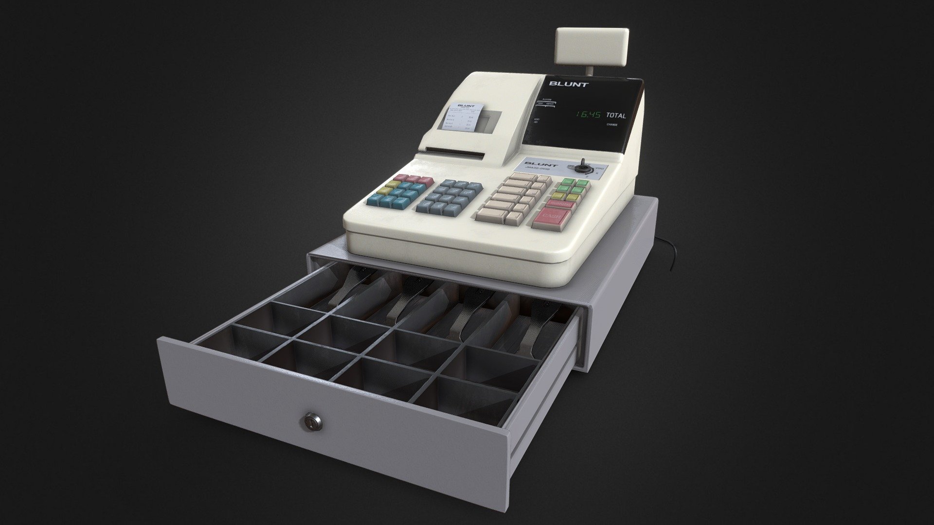 Enviorment prop for real-time engine - Cash Register - 3D model by JohanMattias 3d model