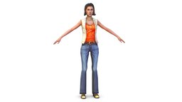 A young girl in In jeans and a vest office, shirt, people, , women, jacket, pants, brown, buisness, young, shoes, worker, jeans, slim, earrings, woman, beautiful, heels, casual, womens, necklace, personnage, secretary, braids, trousers, low-poly-model, girl, lowpoly-gameasset-gameready, blouse, caucasian, -woman, womancharacter, tights, hairstyle, employee, womenswear, woman3d, girl, casualwear, "casual-wear", "buisnesswomen", "braids-hairstyle"