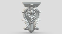 Scroll Corbel 15 stl, room, printing, set, element, luxury, console, architectural, detail, column, module, pack, ornament, molding, cornice, carving, classic, decorative, bracket, capital, decor, print, printable, baroque, classical, kitbash, pearlworks, architecture, 3d, house, decoration, interior, wall, pearlwork