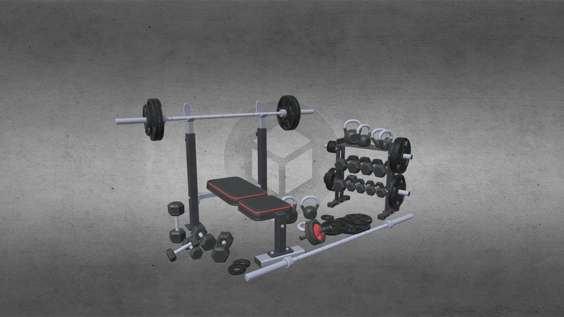 fitness equipment - Fitness Equipment - Download Free 3D model by AllenZ (@IPmovie) 3d model