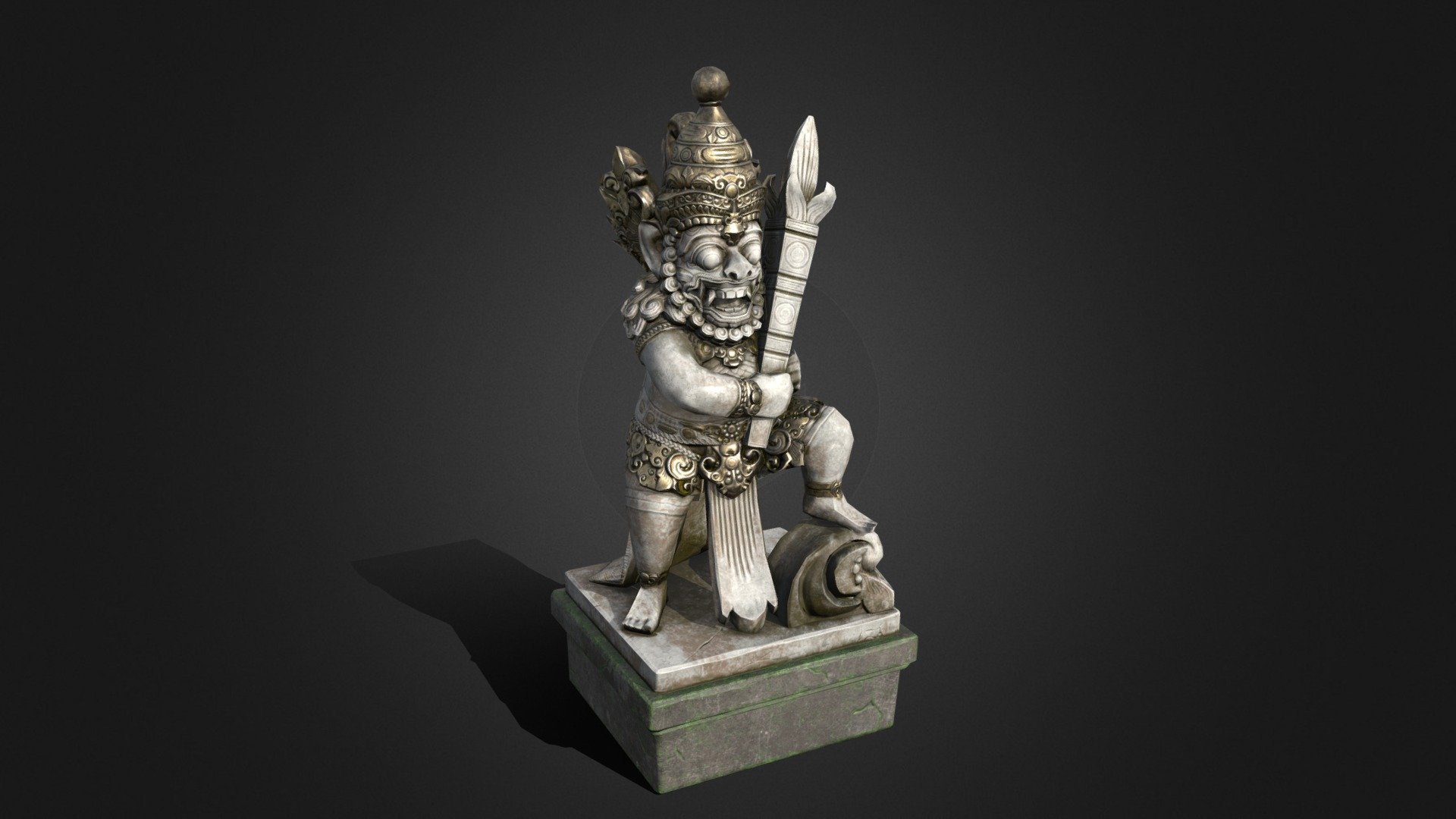 Since i was traveling on Bali few years ago, I dreamed to make a game ready model of one of Bali statues. I was very inspired, and finally i did it! - Bali Sculpture Barong - 3D model by julita.tattoo 3d model