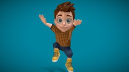 Cartoon Child Boy Character kid, boy, people, child, teenager, urchin, character, cartoon, 3d, gameasset, animated, human