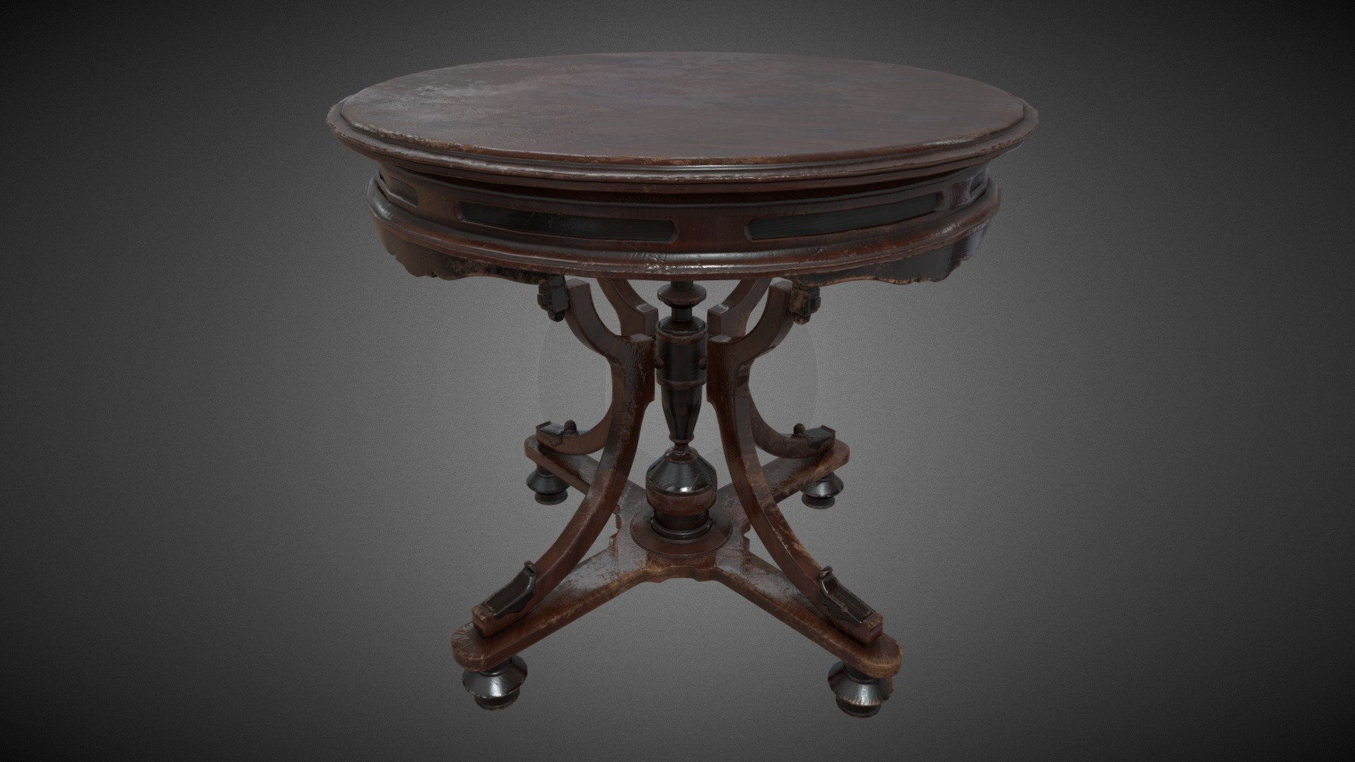 This is an old vintage round table asset made for old environments and houses with wooden decoration and furniture, you can buy it in the link below: - Vintage round table - 3D model by IPfuentes 3d model
