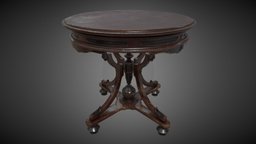 Vintage round table victorian, wooden, desk, vintage, furniture, table, round, old, home, wood, decoration