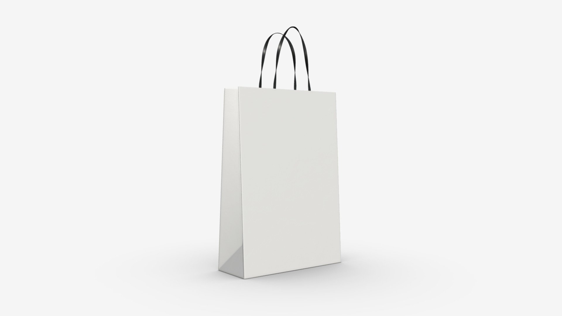 White paper bag with handles 01 - Buy Royalty Free 3D model by HQ3DMOD (@AivisAstics) 3d model