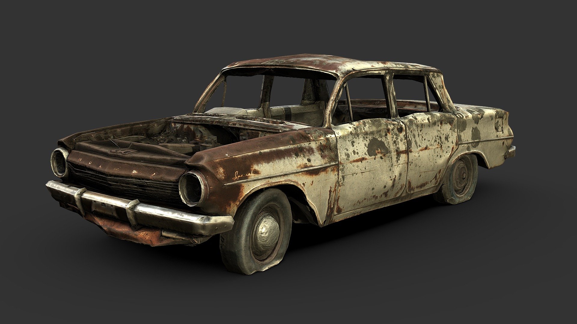 Abandoned car from Australia, now gameready and ready to use in your projects!

Made in 3DSMax, Zbrush and Substance Painter - Abandoned Sedan (Gameready from Scan) - Buy Royalty Free 3D model by Renafox (@kryik1023) 3d model