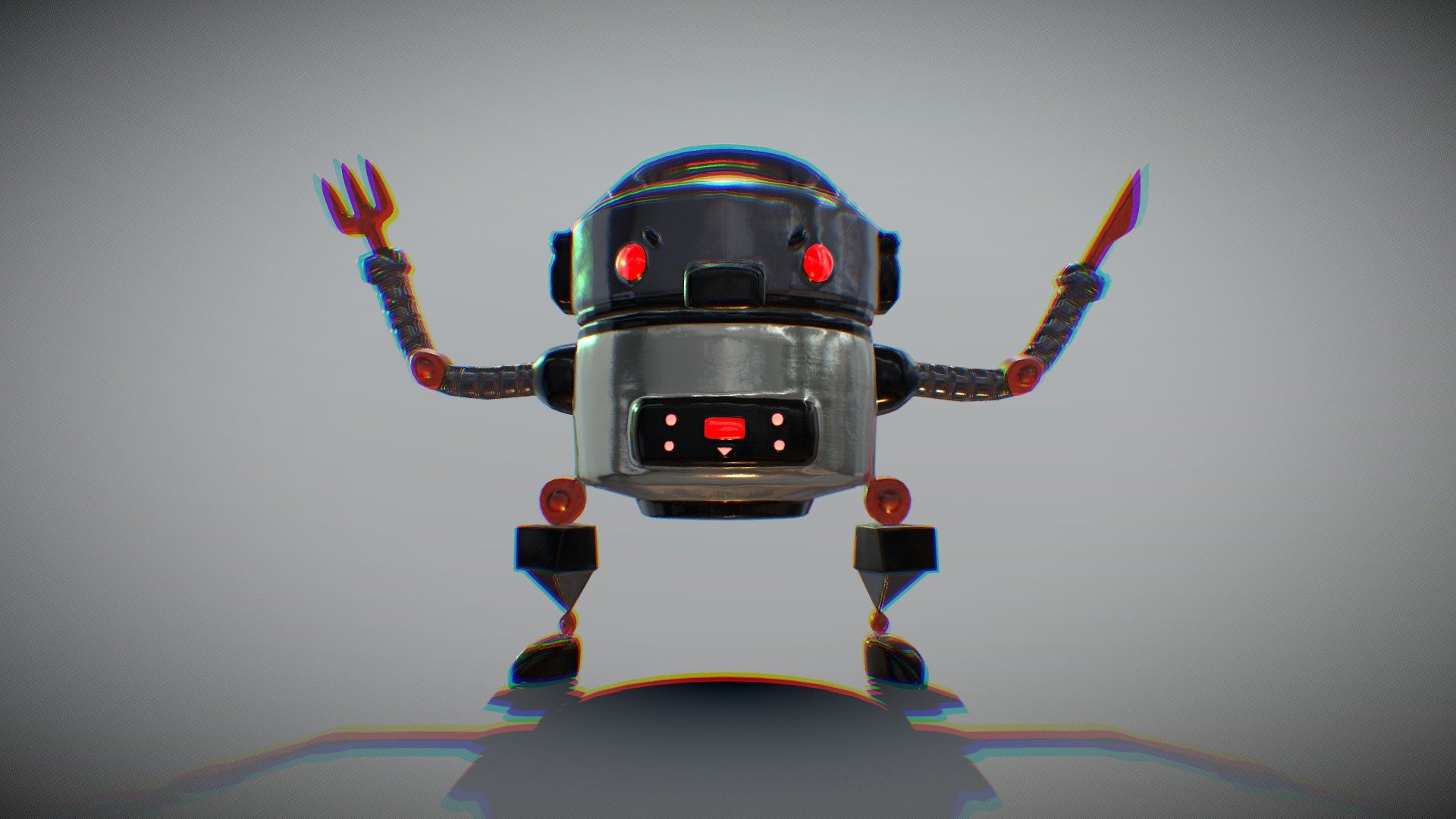 Meaningless rice-cooker robot 3d model