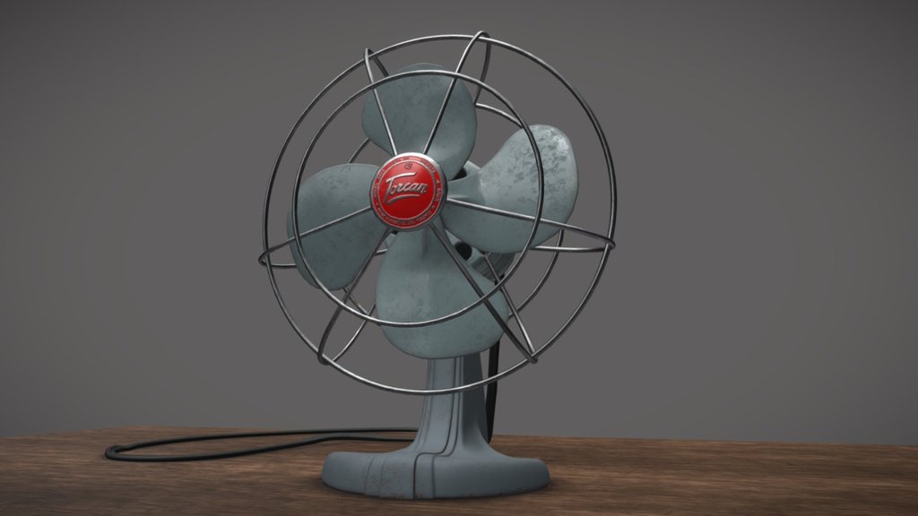 Vintage Fan, School Project - Vintage Fan - 3D model by Bryan Kaszowski (@Zarnick151) 3d model