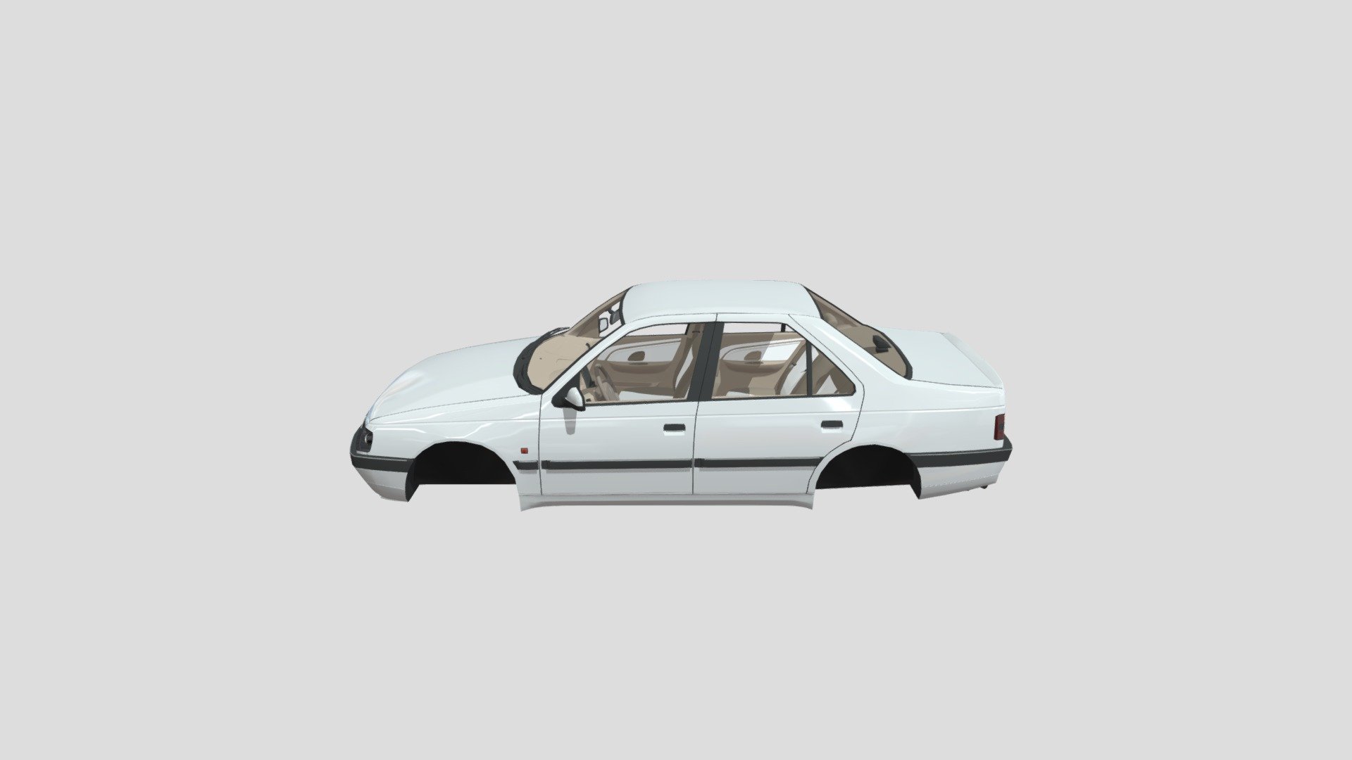 (low poly) - Peugeot 405 SLX (low poly) - 3D model by iran modeling (@mmd.3.1387h) 3d model