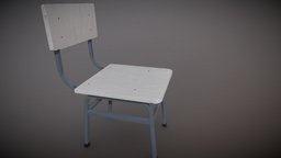 Students Chair school, white, asia, asian, classroom, blender, chair, student, highpoly